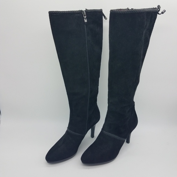 Tahari Gable Knee High Black Suede Dress boots 8M - Picture 2 of 8